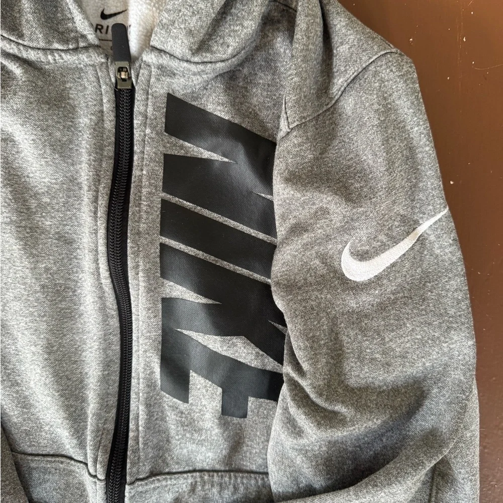 Youth Large Nike Gray Full-Zip Hoodie
